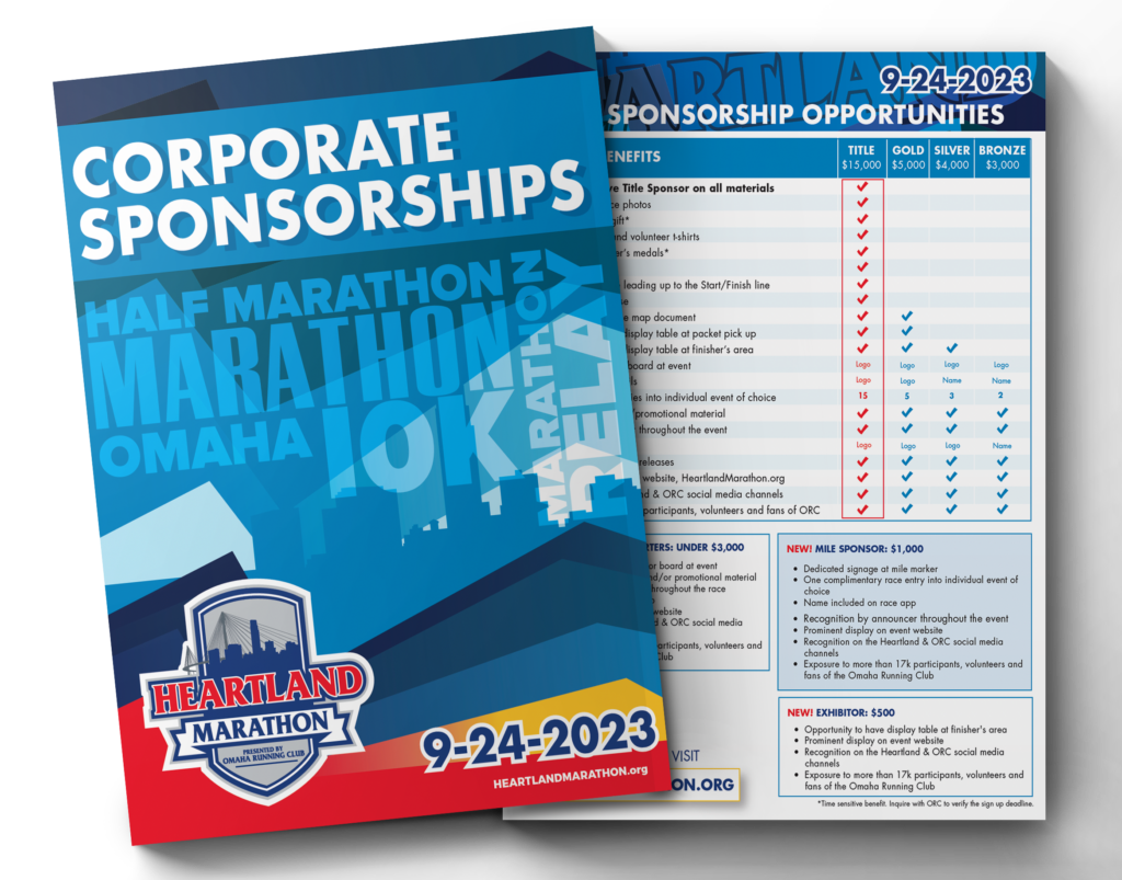 2023 Heartland Marathon sponsorship brochure